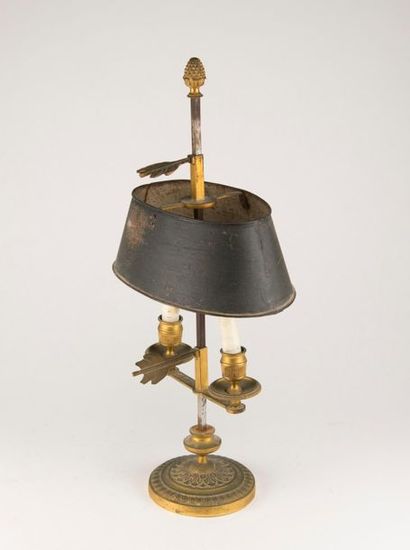 Lampe bouillote, abat-jour et porte-bougie...
