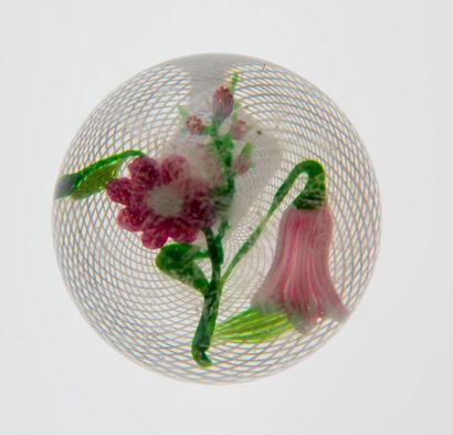CLICHY. Bouquet de deux fleurs roses (primevère...