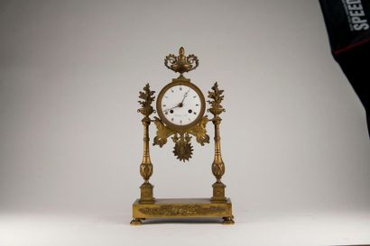 Portal clock in chased and gilded bronze...