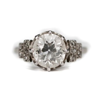 Art Deco solitaire platinum and white gold...
