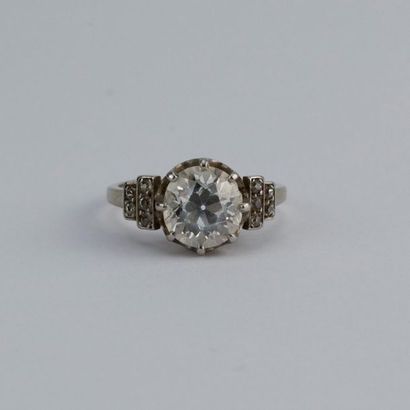 Art Deco solitaire platinum and white gold...