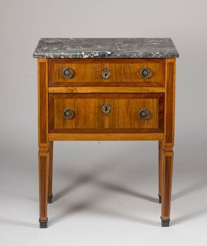 Veneer wooden chiffonier opening with two...