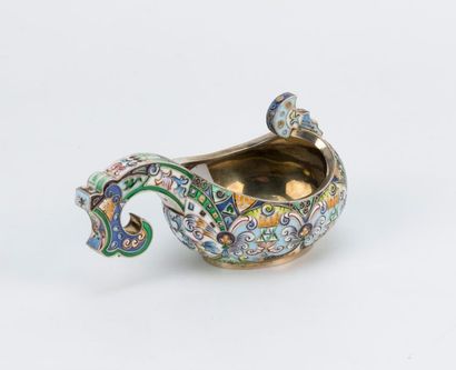Kovsh en argent et émail cloisonné. Fedor...