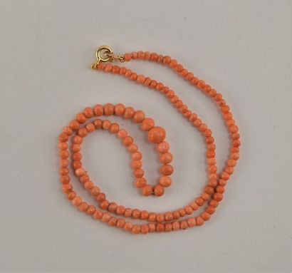 Collier de perles de corail en chute couleur...