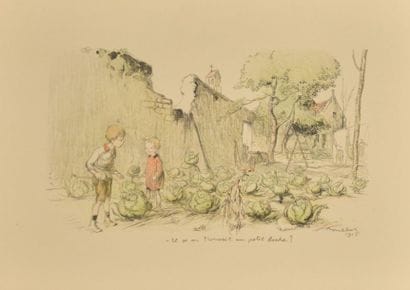 Francisque POULBOT (1879-1946). Lot de cinq...