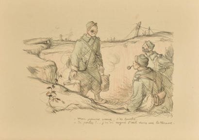 Francisque POULBOT (1879-1946). Lot de cinq...