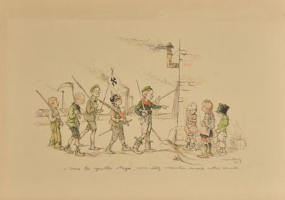 Francisque POULBOT (1879-1946). Lot de six...