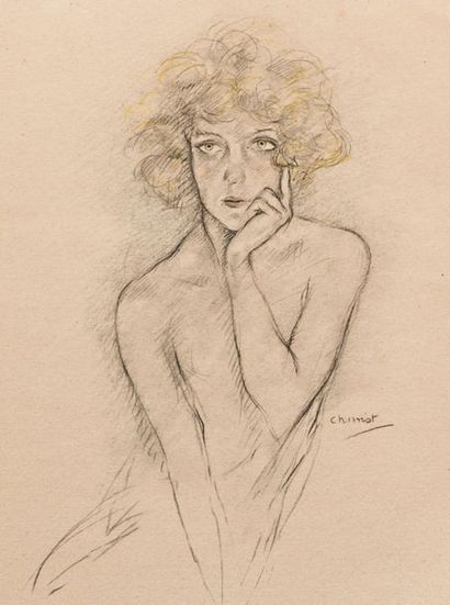 Edouard Jules CHIMOT (1880-1959). Deux femmes...