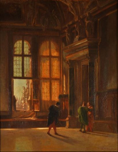 Ecole du XIXème siècle - LUCAS. Personnages...