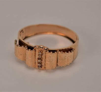 Bracelet manchette en or rose 18K (750 millièmes)...