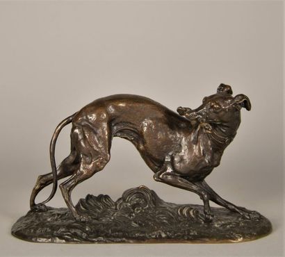 Jules MOIGNIEZ (1835-1894). Lévrier au bâton....