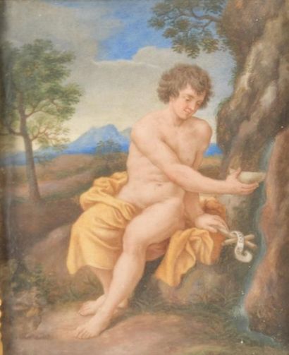 Ecole Française vers 1715. Agnus Dei. Miniature...