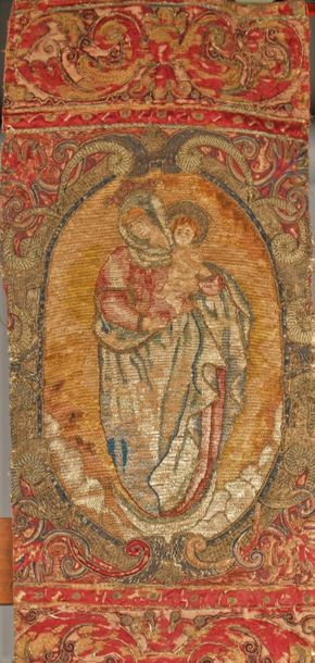 Tableau brodé en peinture à l'aiguille.
Morceau...