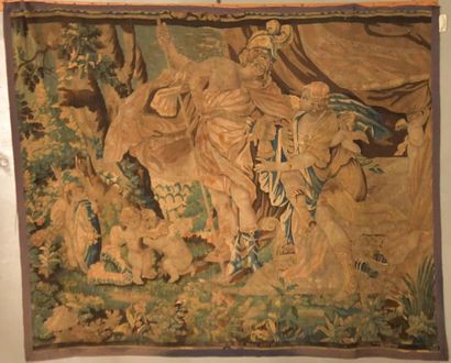 AUBUSSON. Tapisserie à décor de scène mythologique,...