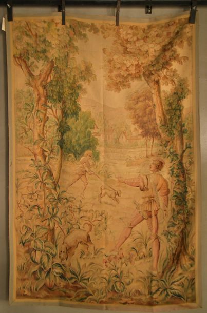 AUBUSSON, Tapisserie ornée d'une scène de...