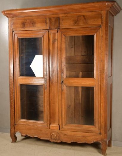 Armoire-bibliothèque en noyer et placage...