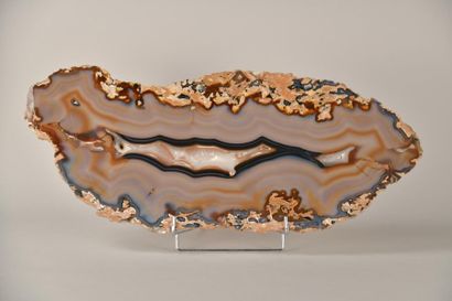 Très grande tranche d'agate translucide blonde...