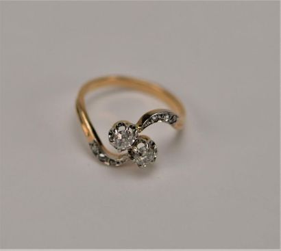 Bague Toi et Moi, début XXème, avec au centre...