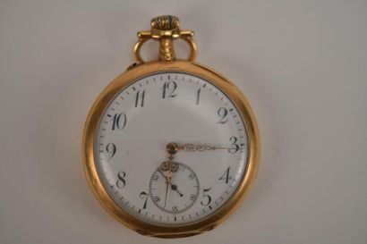 Montre de gousset, en or jaune ciselé, le...