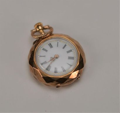 Montre de col de femme en or jaune à double...