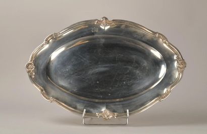 Plat ovale chantourné en argent 925°/°°,...