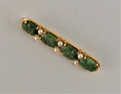Broche ligne en or jaune 18K (750 millièmes)...