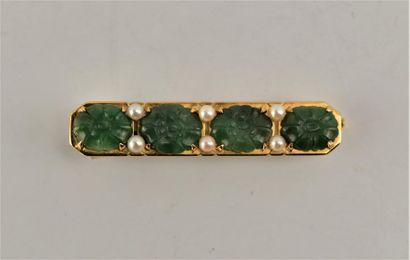 Broche ligne en or jaune 18K (750 millièmes)...