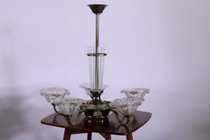 Lustre Art Déco à cinq bras de lumières et...