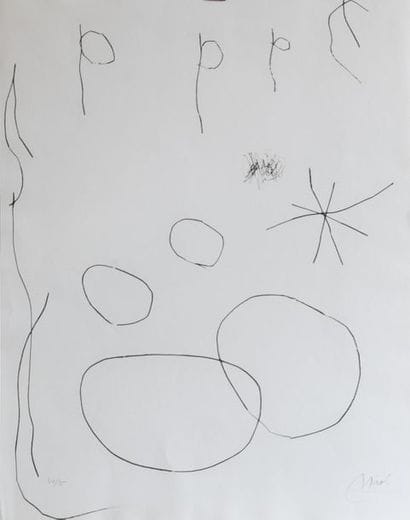 Joan MIRO (1893-1983).
Composition en noir...