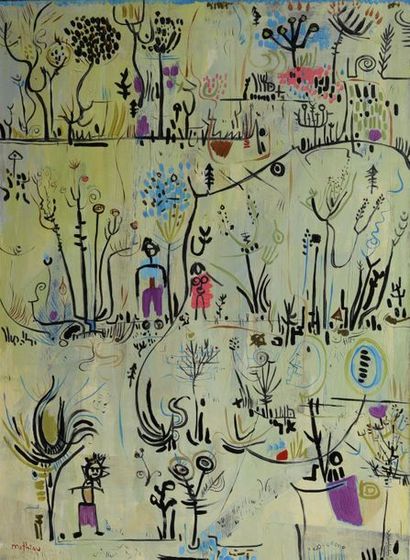André MATHIAU (1933-2013).
Paysage onirique...