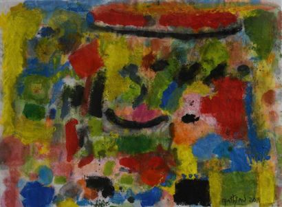 André MATHIAU (1933-2013).
Composition. Février...