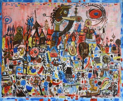 André MATHIAU (1933-2013).
Paysage onirique...