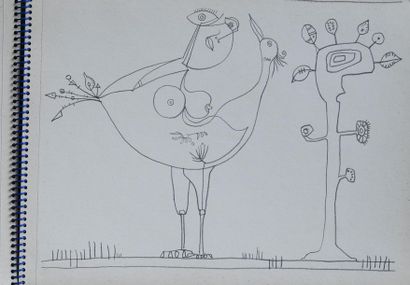 André MATHIAU (1933-2013).
Carnet de dessins,...