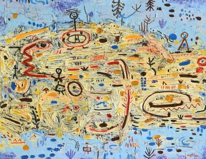 André MATHIAU (1933-2013). 
 Dreamlike landscape....