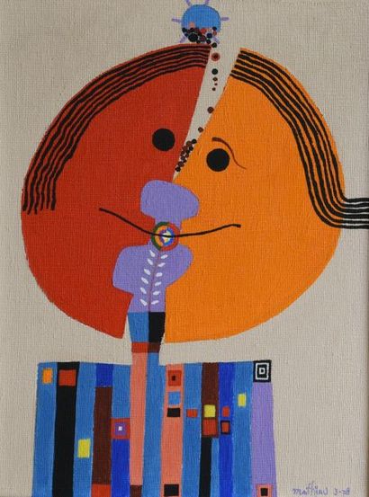 André MATHIAU (1933-2013). 
 Visages. 
Two...