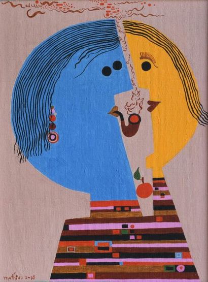 André MATHIAU (1933-2013). 
 Visages. 
Two...