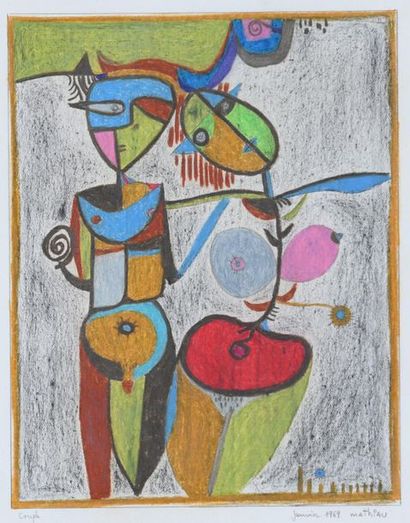 André MATHIAU (1933-2013). 
 Set of 4 drawings...