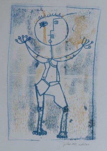 André MATHIAU (1933-2013). 
 Set of 4 drawings...