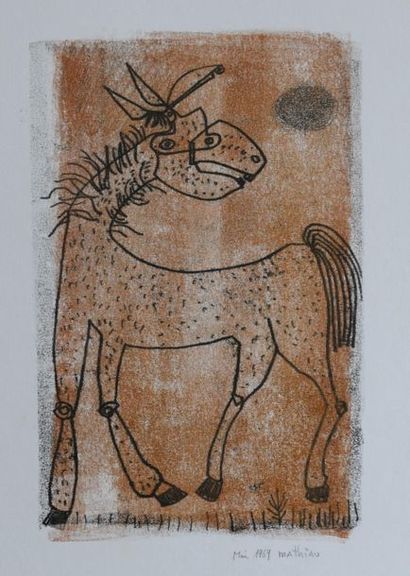 André MATHIAU (1933-2013). 
 Set of 4 drawings...