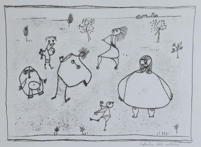 André MATHIAU (1933-2013). 
 Set of 5 drawings...