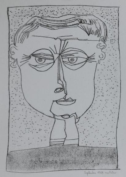 André MATHIAU (1933-2013). 
 Set of 5 drawings...