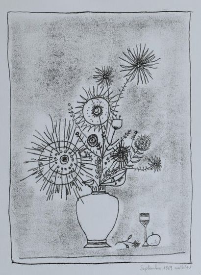 André MATHIAU (1933-2013). 
 Set of 5 drawings...