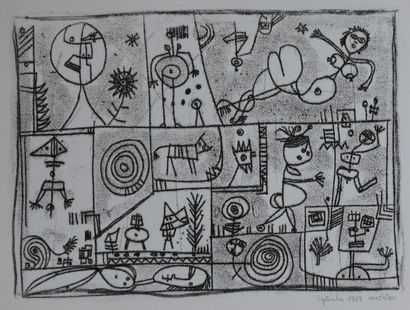 André MATHIAU (1933-2013). 
 Set of 5 drawings...