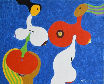 André MATHIAU (1933-2013). 
 Two women on...