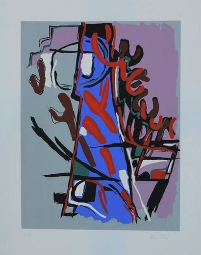 Alain ROLL (né en 1938). Composition. 
Lithographie...