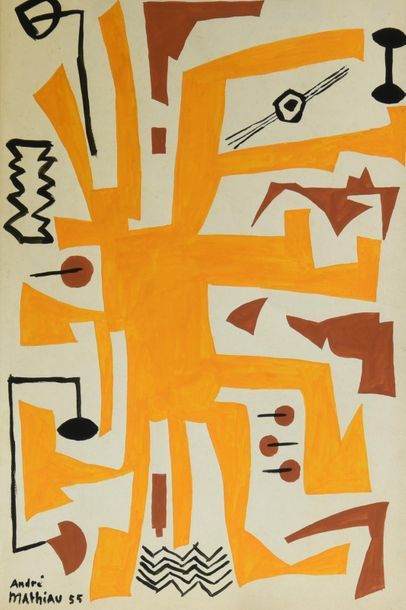 André MATHIAU (1933-2013). 
 Set of two drawings:
-...