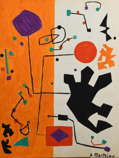 André MATHIAU (1933-2013). 
 Two compositions....