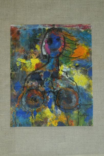 André MATHIAU (1933-2013). 
 The woman.
Oil...