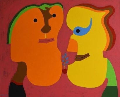 André MATHIAU (1933-2013). 
 Two faces. June...