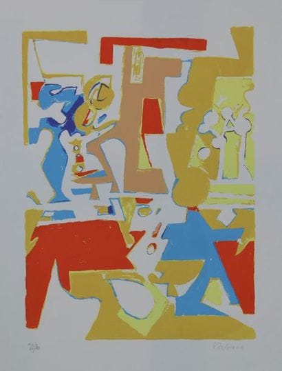EDELMANN (XXe). Composition. 
Lithographie...